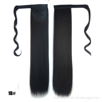 Wholesale Ombre Color 22 Inch Chorliss For Women Silky Long Straight Wrap Around Strappy Ponytail Hair Synthetic Hair Ponytails